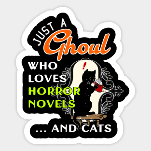 Just a Girl Who Likes Books and Cats Funny Halloween Horror Sticker